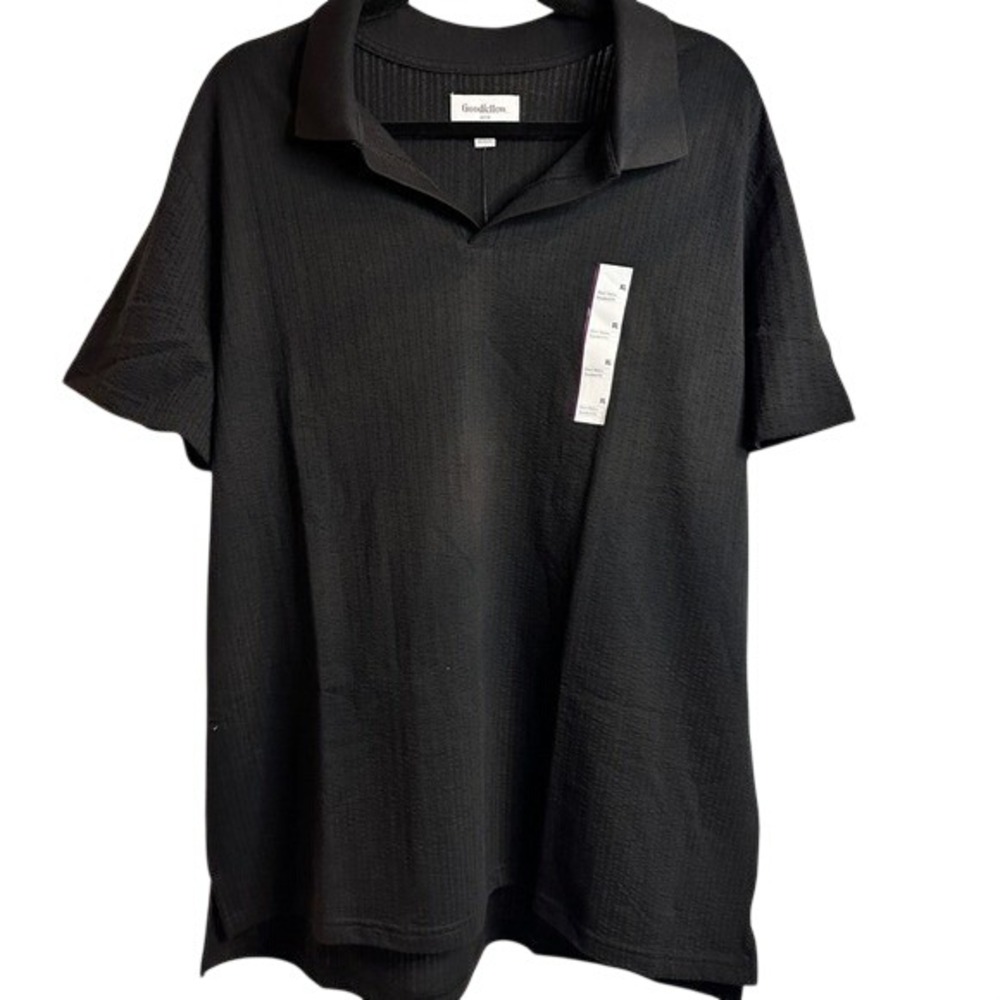 Goodfellow & Co Short Sleeve Collared Shirt Cotton/Polyester Blend Ebony Mens XL